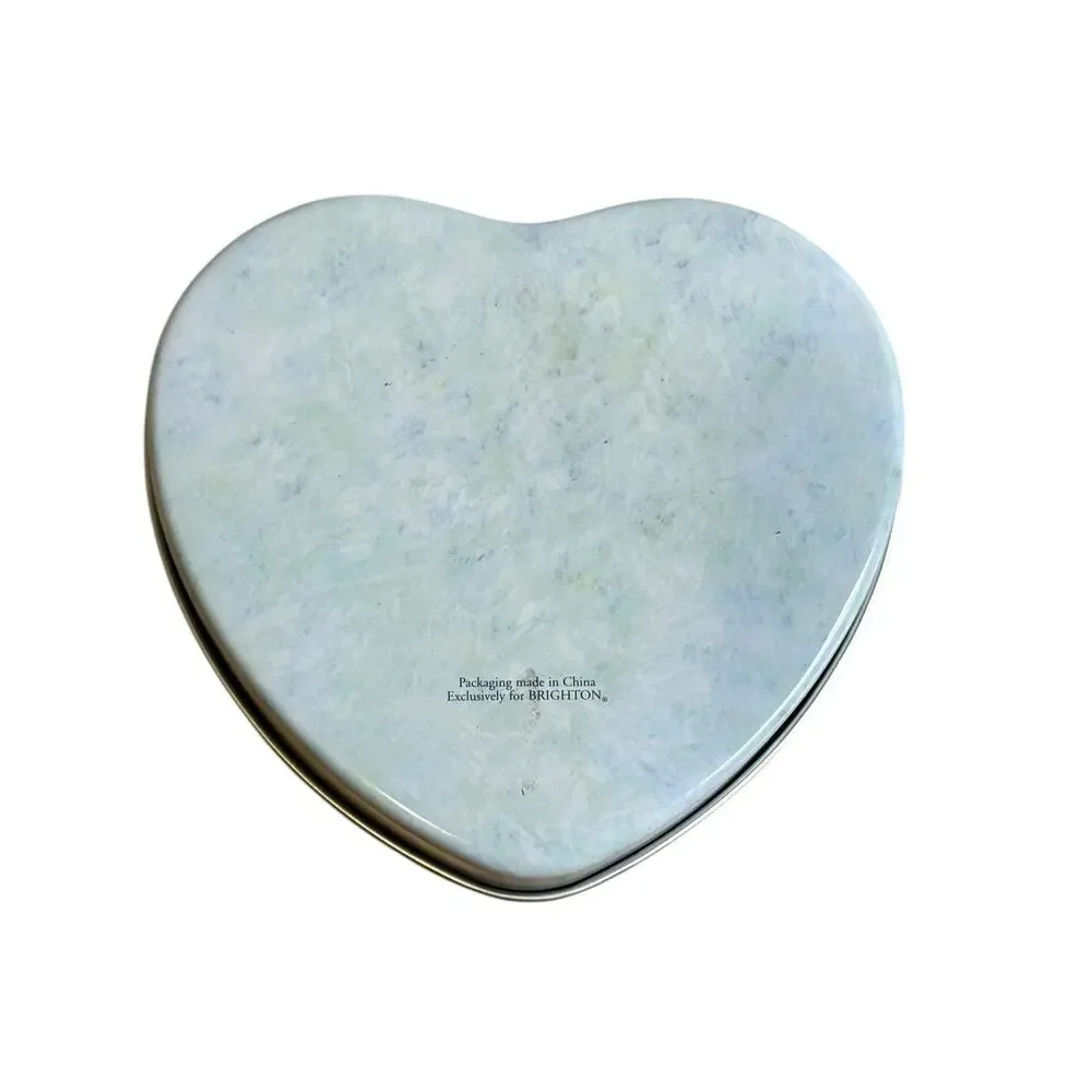 Vintage Brighton Heart Shaped Jewelry Tin Canister Trinket Box